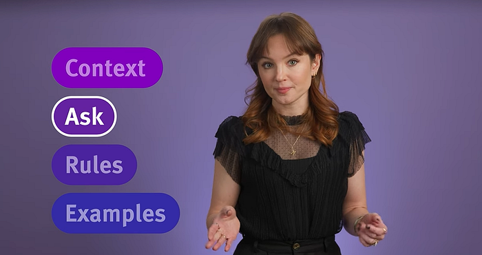 Woman presenting in front of labeled interface from Nielsen Norman Group instructional video